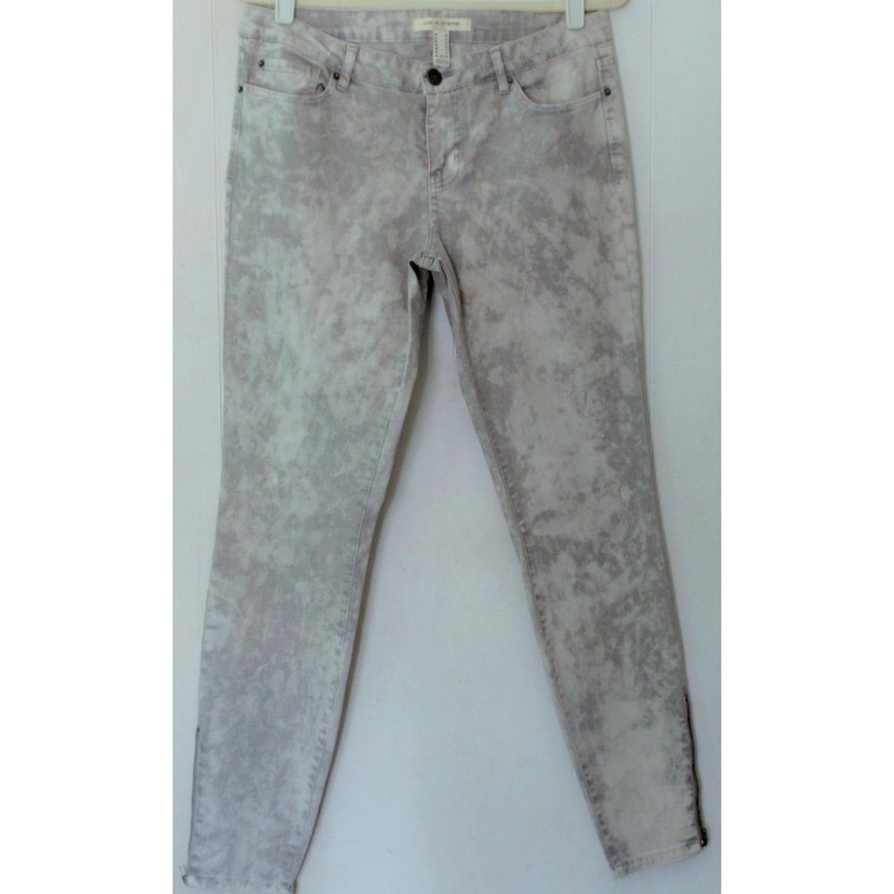 FOREVER 21 LOW RISE SKINNY JEANS GRAY ACID WASH SZ 30 NWT ANKLE ZIP
